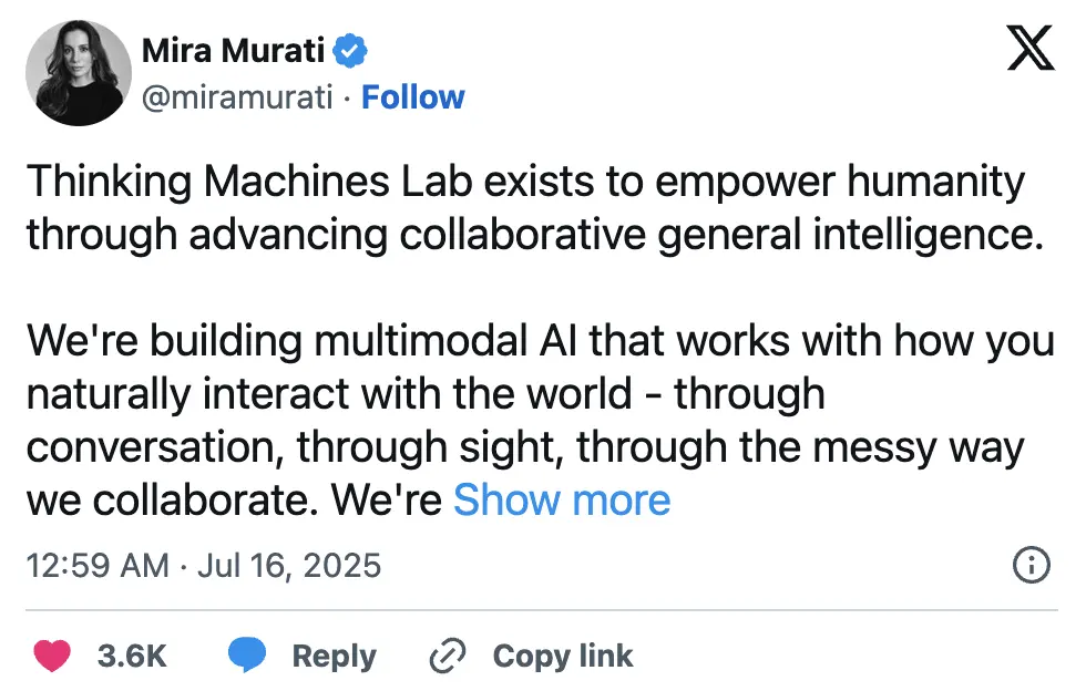 OpenAI前CTO公司獲英偉達、AMD投資,估值達120億美元 穆拉蒂稱將公布首款產品